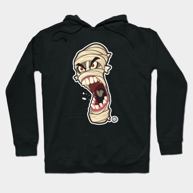 Halloween Mummy Angry Head Shot Hoodie by Goin Ape Studios